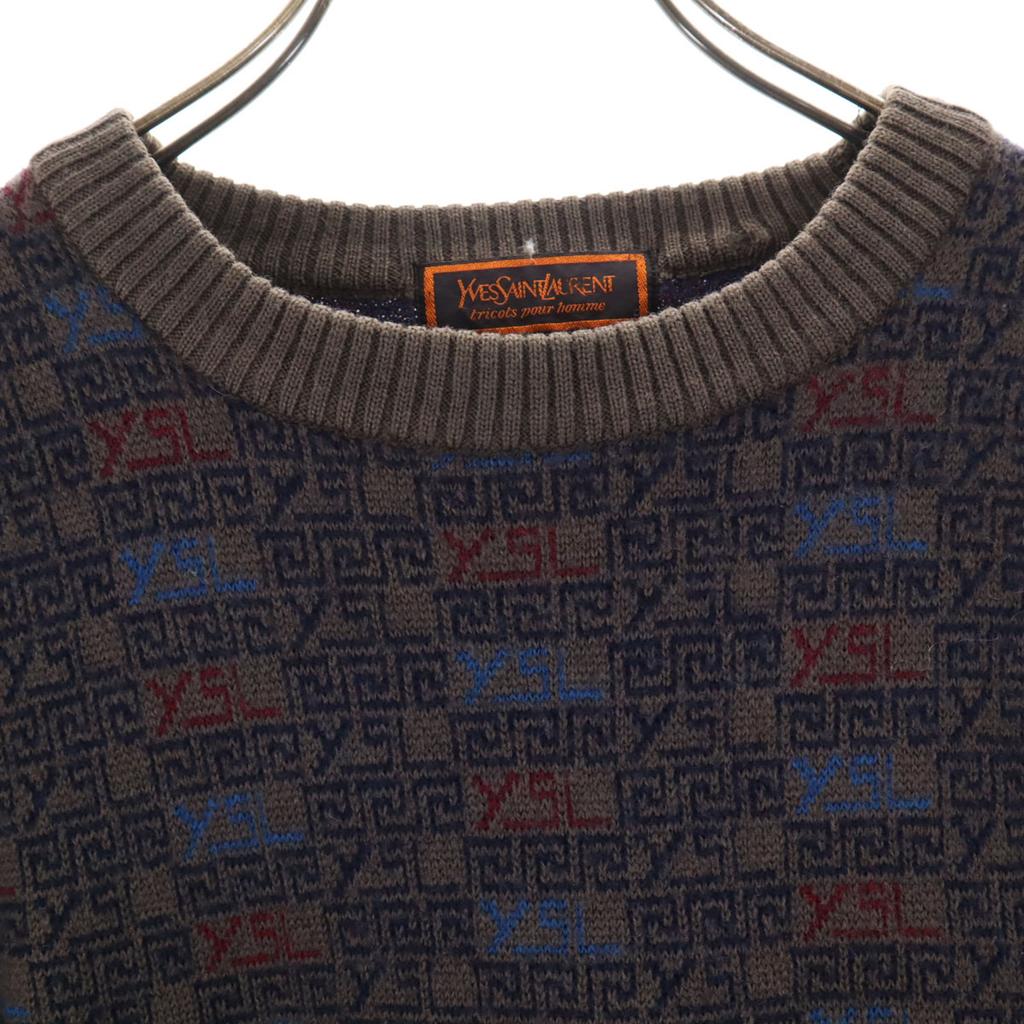 Yves Saint Laurent 90s Wool Old Overall Handle Long Sleeve Sweater S Knit Women Used