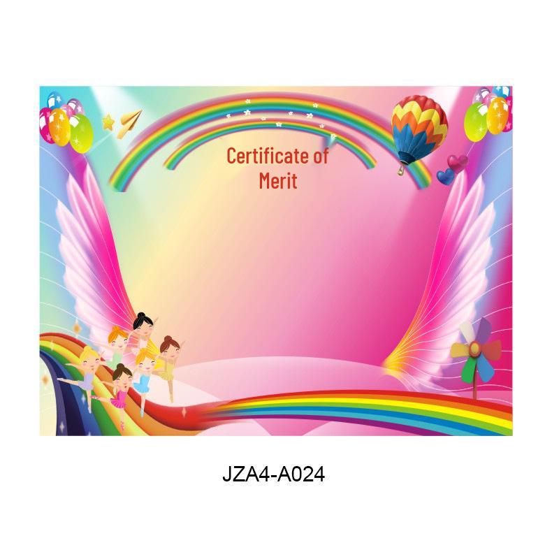 A4 Blank Certificate Paper for Students: Creative Design for Kindergarten and Primary School Commendations and Training Classes.