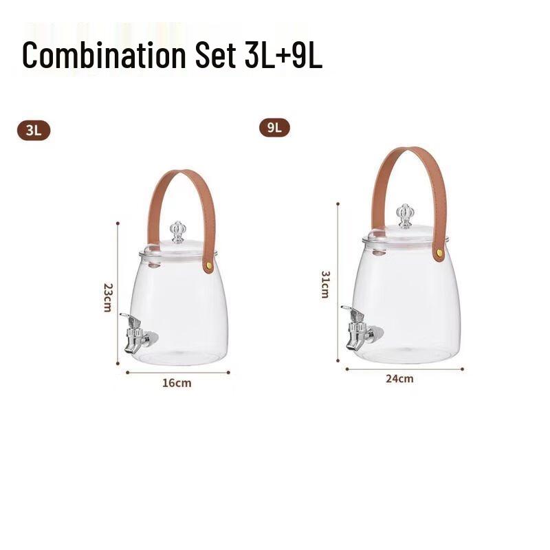 Anmu High Borosilicate Glass Cold Water Pitcher with Faucet