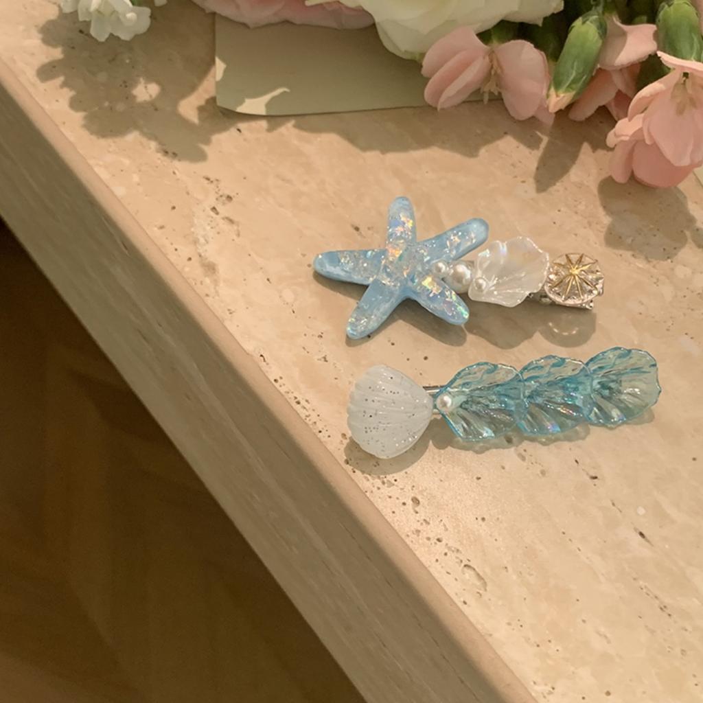 Summer shell starfish cute hairpin simple and sweet broken bangs hairpin side clip hair accessories