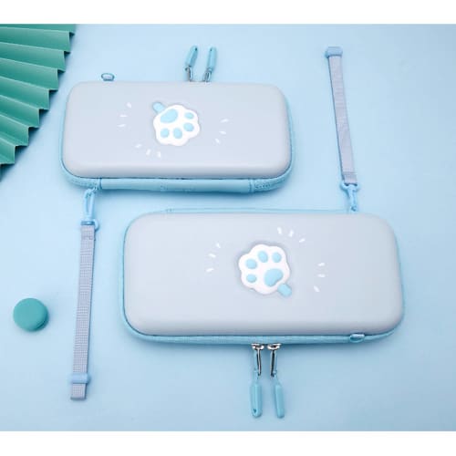 Switch Lite Cover Switch Lite Cover with 9h Glass Film 3way Handbag Crossbody Waterproof and Oil Proof Cat Paw Switch Lite Case Pu Made for Nintendo N