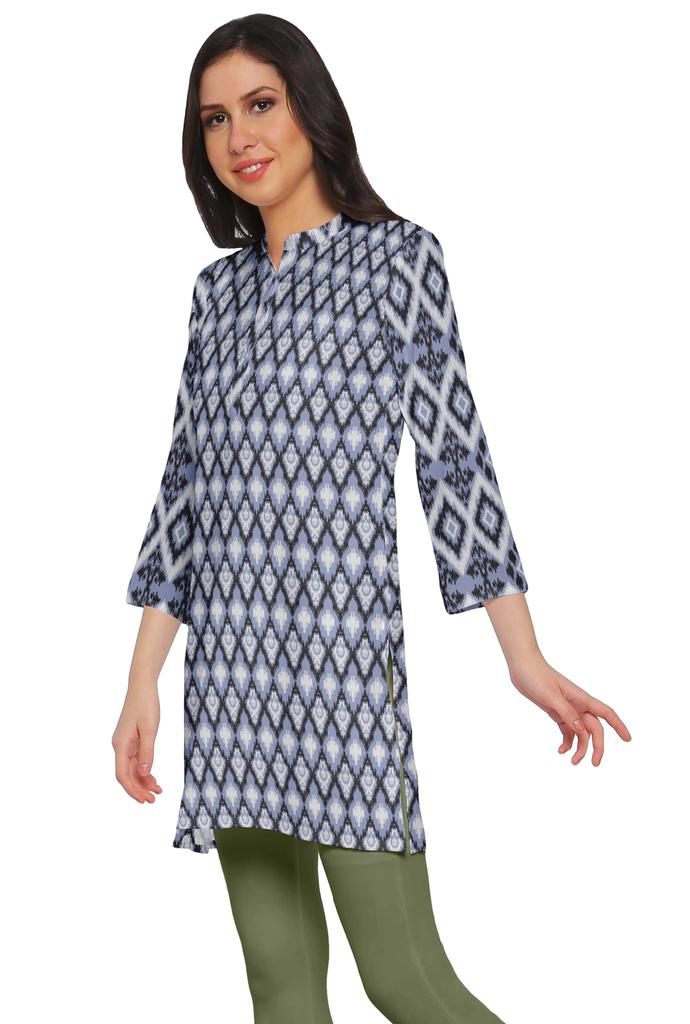 Moomaya Printed Side Slit Short Kurta Tunic For Women Summer Wear Ladies