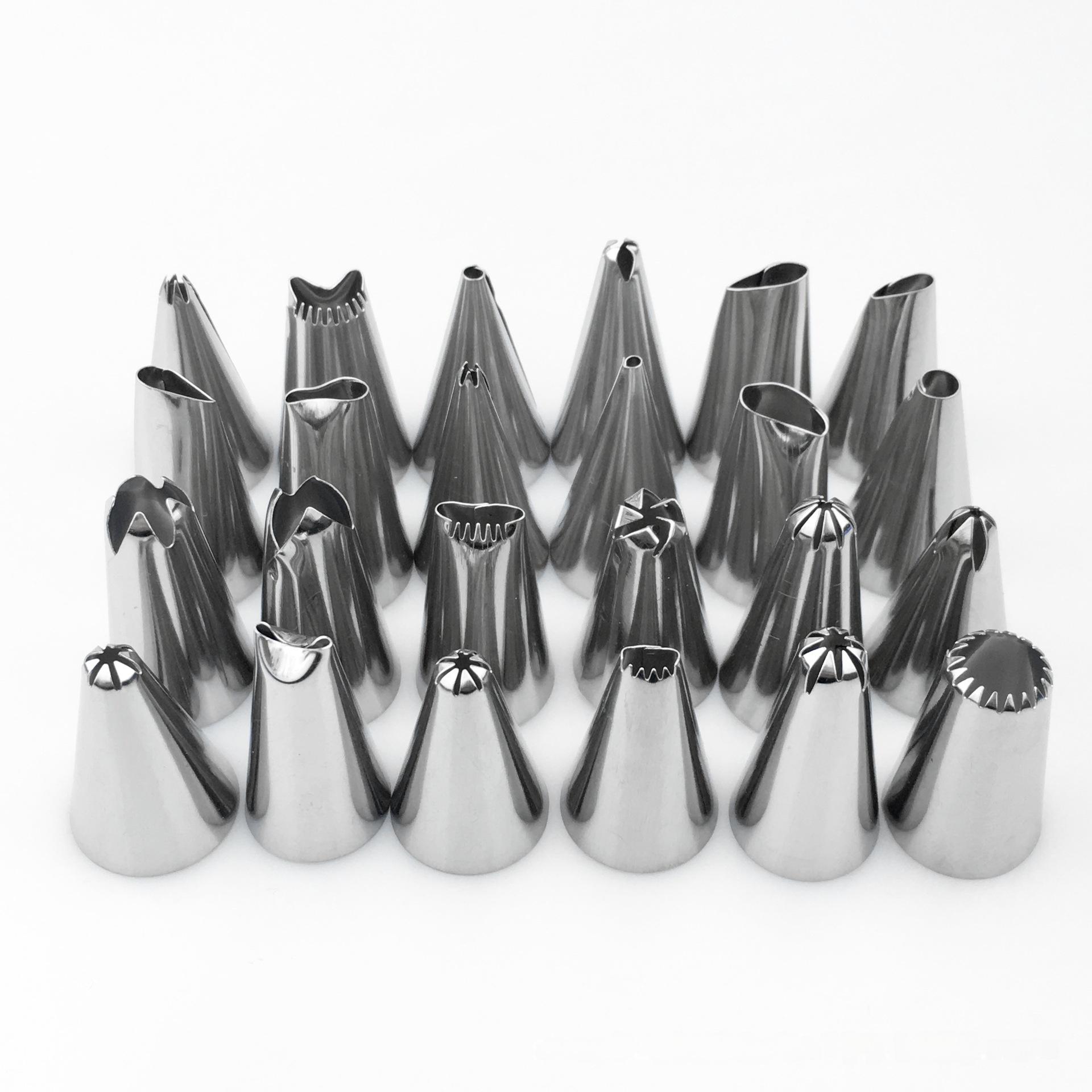 24-Piece Stainl Steel Cake Decorating Tips Baking Decorating Tools Cr Pi Nozzles Cookie Biscuit Decoration Equipment