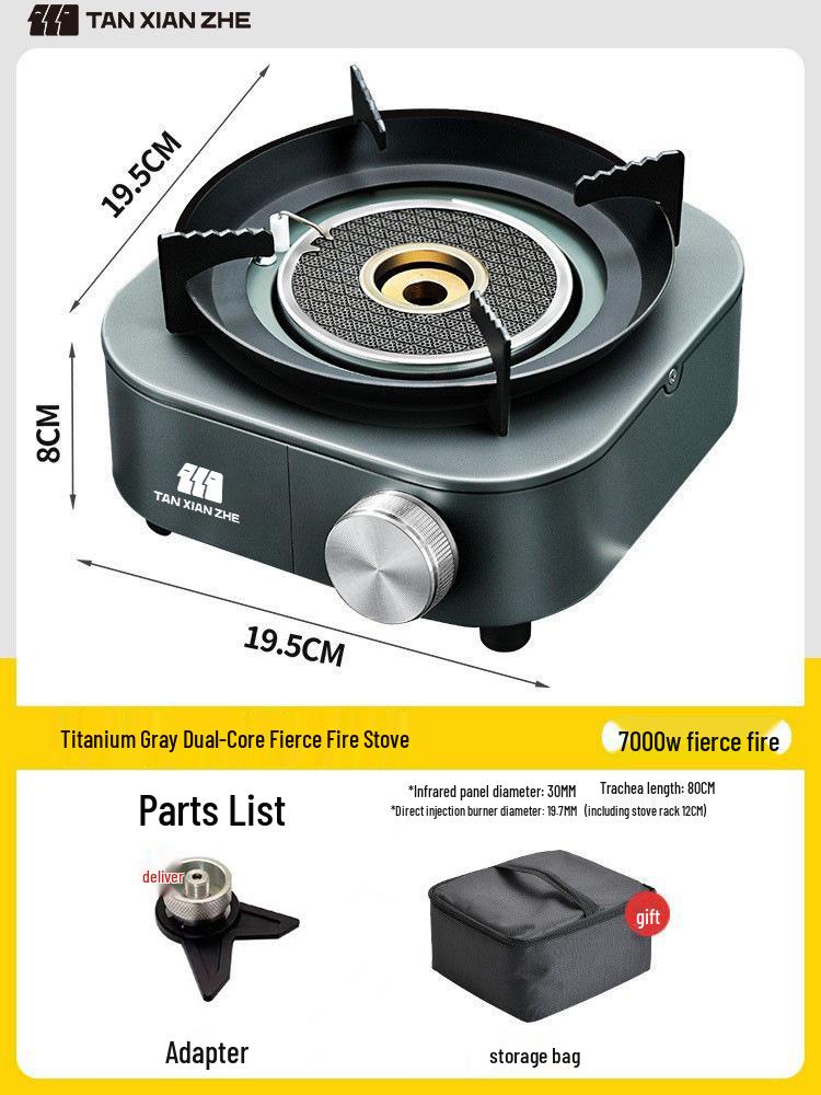 Portable Infrared Windproof Cassette Stove for Outdoor Cooking