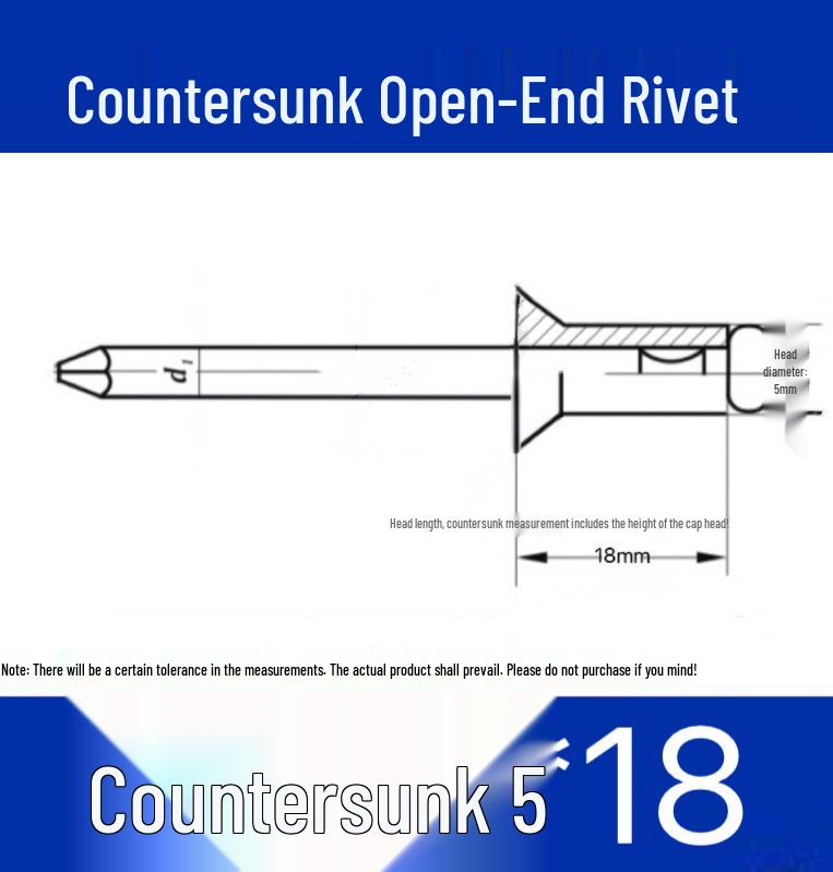 Aluminum Flat Head Iron Core Countersunk Pop Rivets
