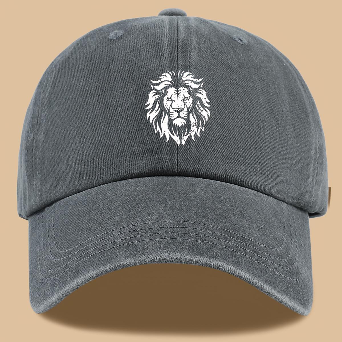 

1pc Lion Print Trucker Hat Suitable for Men Women Adjustable Breathable Outdoor Cap with Lion Design One Size