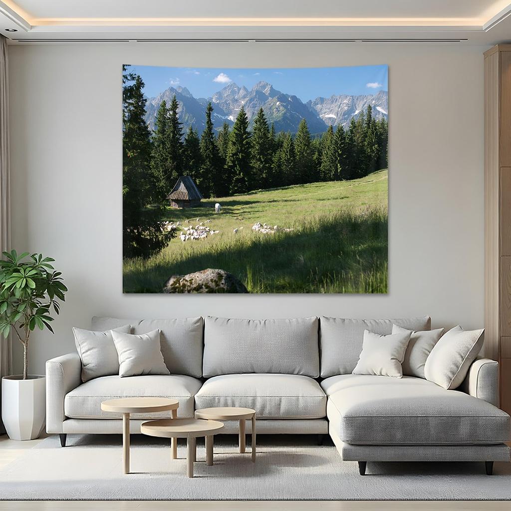 Tropical Beach Palm Tree Tapestry Ocean Scenery Wall Hanging Polyester Summer Aesthetic Decor for Bedroom Living Room Dorm