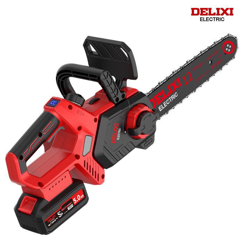 Delixi Brushless Rechargeable Handheld Electric Chainsaw for Home and Outdoor Use
