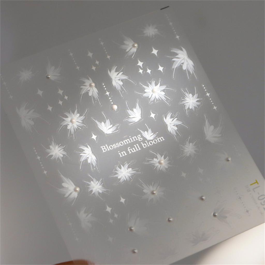 1pcs 5D Exquisite Purple Wisteria Flower Nail Art Stickers Flower Bow Nail Decoration Slider Decal Adhesive Transfer Part