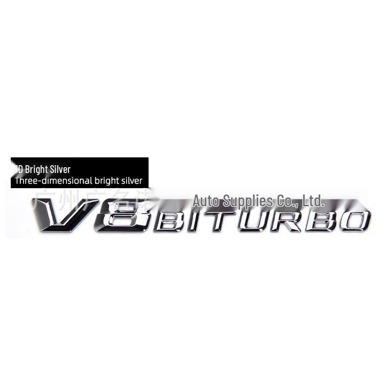 Kompatibel mit Mercedes V8 Turbo Kotflügel-Emblem | V6 V8 V12 Biturbo Twin-Turbo Heck-Emblem.