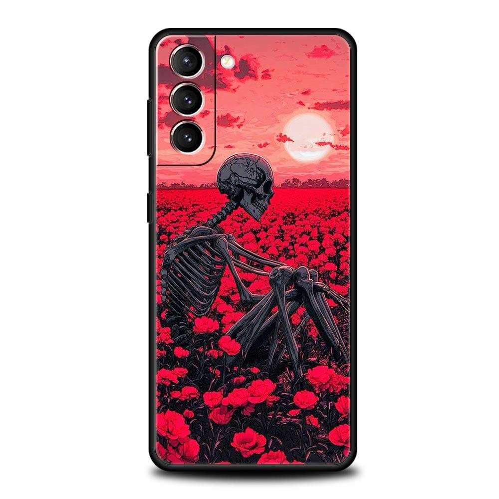 Skeleton Skull Phone Case for Samsung Galaxy S26 S25 S24 S23 S22 S20 S21 FE Ultra S25 Edge Plus 5G Soft TPU Cover Fundas Capas