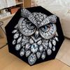 1 Stück Diamanten Eule Regenschirm - 9 Speichen verstärkt, Automatisches Öffnen, Leicht & Langlebig, Niedliches Modeaccessoire für Draußen - P0753
