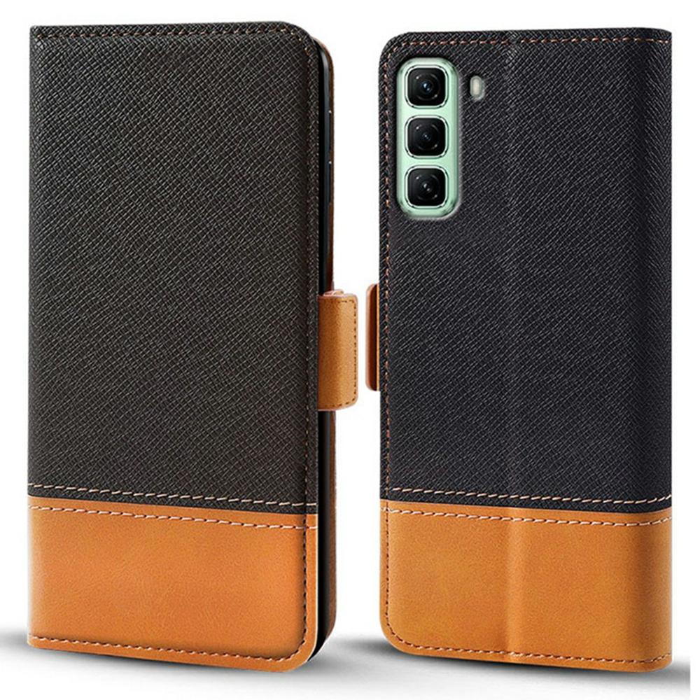 

For Infinix Hot 50 4G Case Color Splicing PU Leather Wallet Phone Cover C