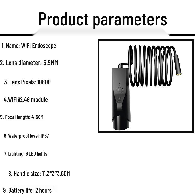 1080P HD Wireless Single-Lens Endoscope for Pipe Inspection and Auto Repair