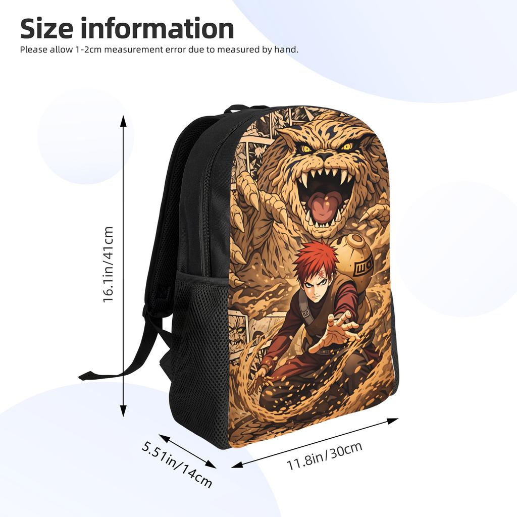 Uzumaki Gaara Kurama Shukaku Backpack Women Backpacks Polyester Kawaii High School Bags Outdoor Style High Quality Rucksack