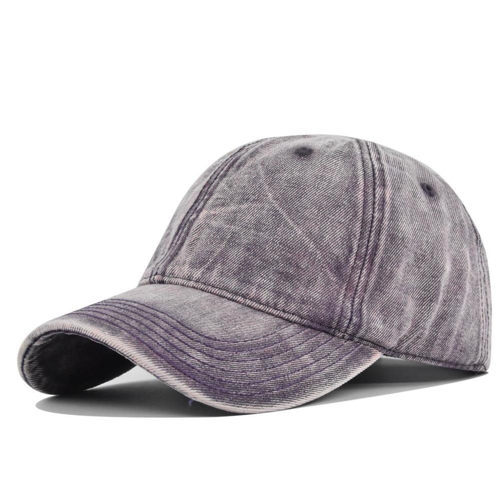 Classic Retro Washed Denim Baseball Cap Adjustable Sun Hat For Men Women In Black