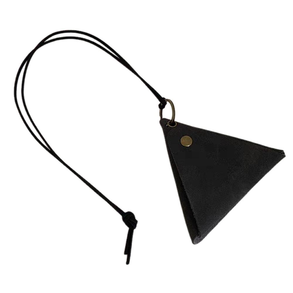 

Fashion Accessory Solid Color Long with Long Chain PU Triangle Sunglasses Clip Velvet Key Wallets Girl Decoration чорний