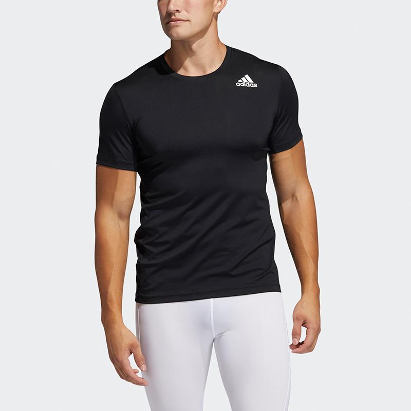 adidas Techfit Fitted Short Sleeve Sports Tee Men Tops Black GM5040