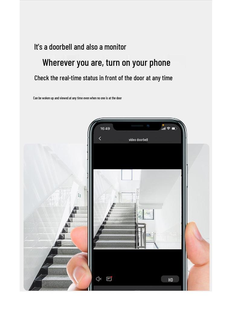 Intelligente stromsparende WLAN-Türklingel mit drahtloser Gegensprechanlage, Sprachverzerrer und Graffiti-Überwachung für den Heimgebrauch