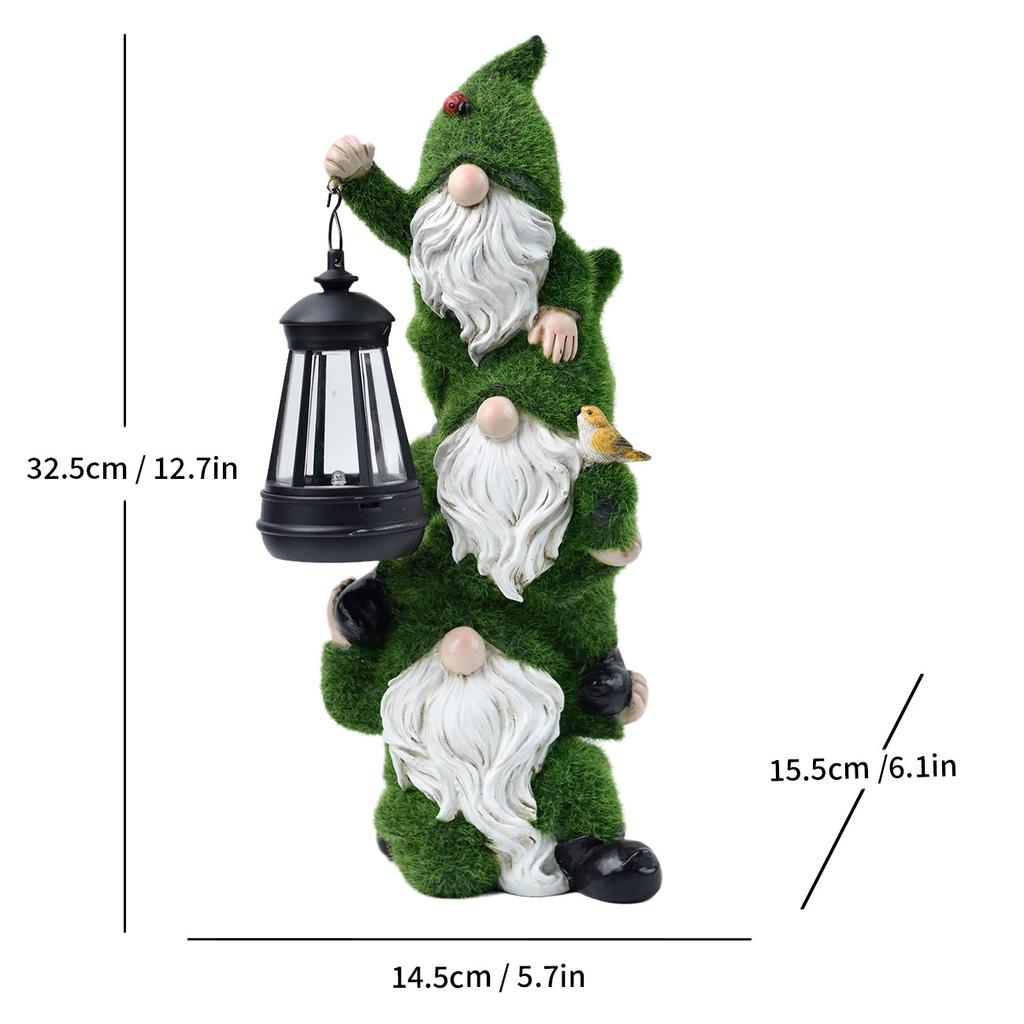 JYL TS/120,Flocked Elf Solar Garden Night Light American Figurine for Villa Outdoor Garden Resin Craft