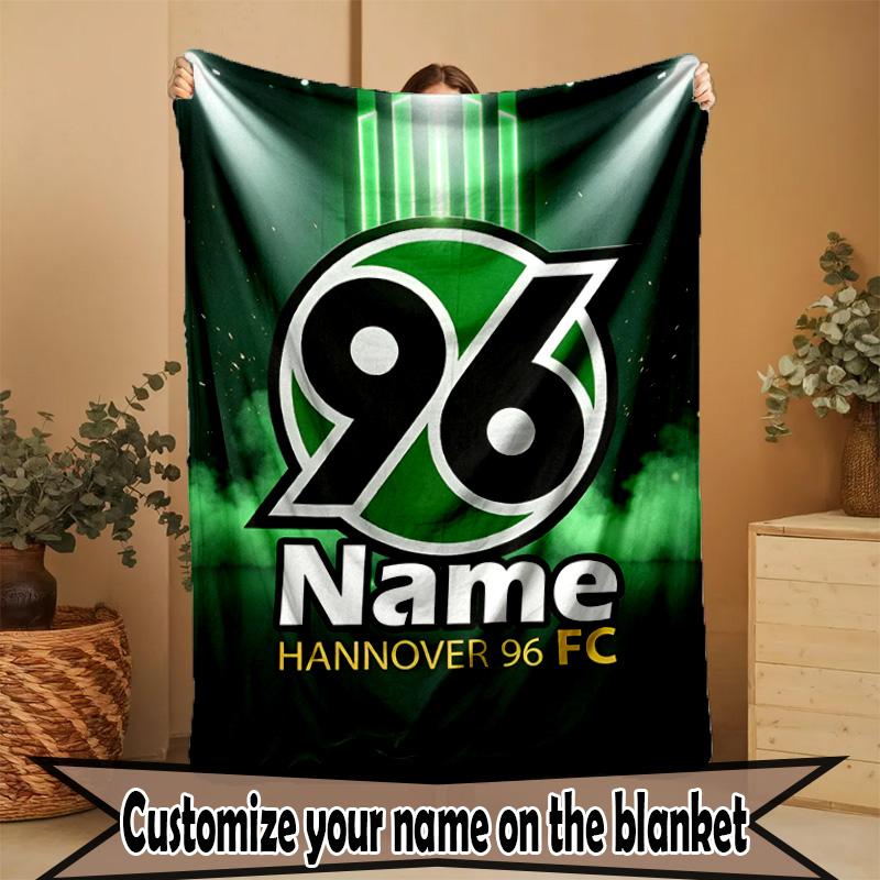 Custom Name Personalized Hannover 96 Football Print Blanket, Home Decor, Bedroom, Sofa, Camping, Couch, Gifts for Birthday ChristmasEnthusiasts