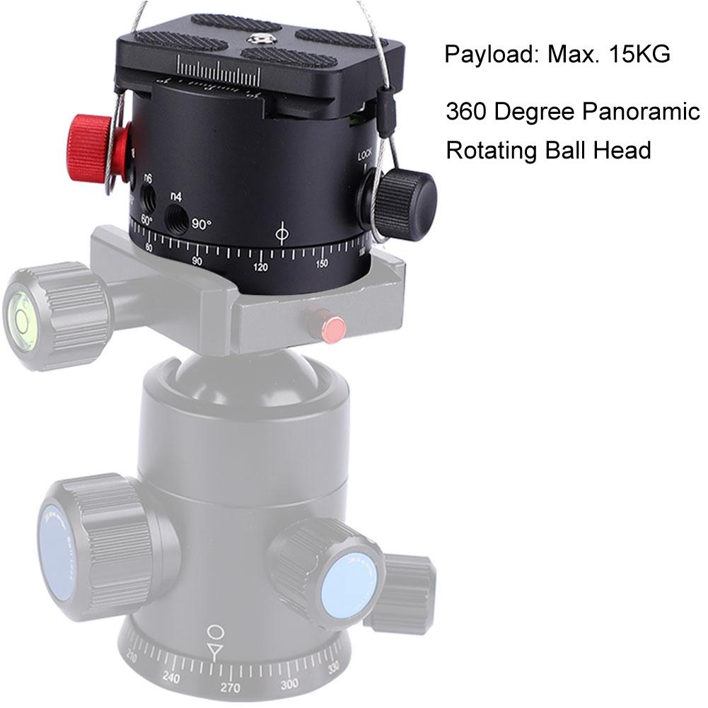360 Degree Panoramic 5 Stops Click Indexing Rotator Ball Head for Camera Tripod (DH 50)