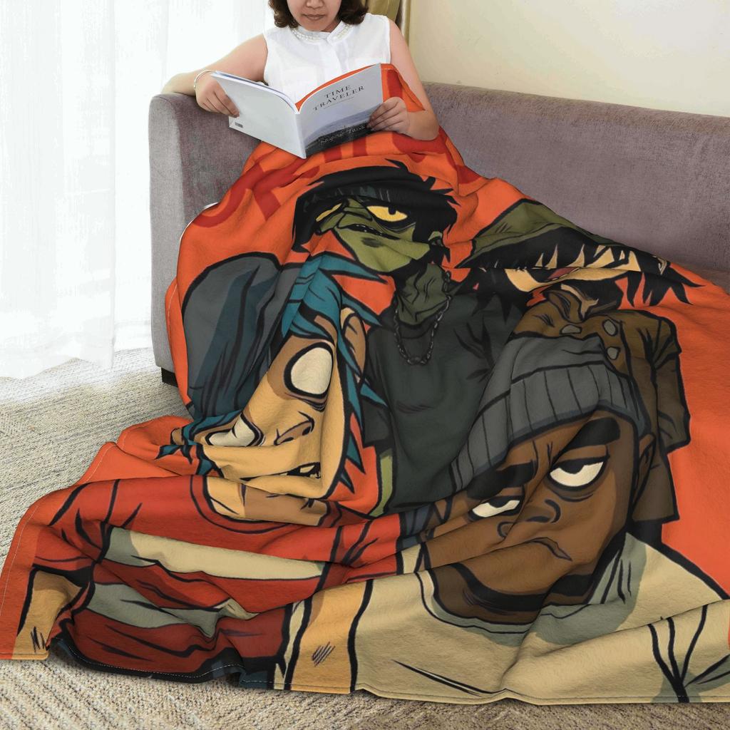 Music Band G-gorillazs Blanket Warm Soft Fashion Plush Throw Blanket For Students Couch Chair Flannel Bedspread Bed Cover