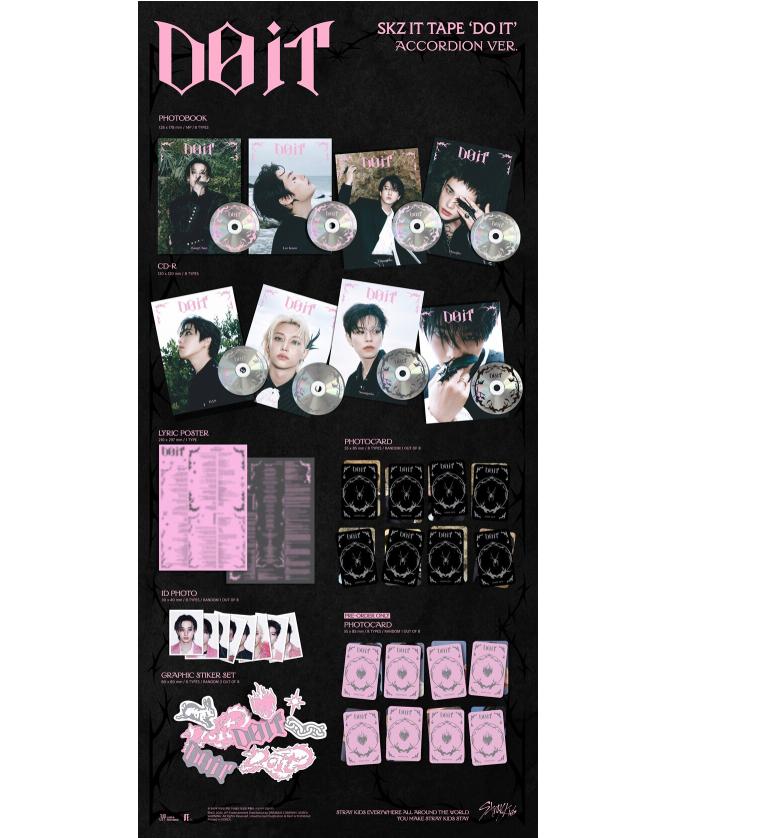 Stray Kids SKZ IT TAPE ‘DO IT’ Accordion Ver. 8-Set – Random Collectible K-pop Merchandise