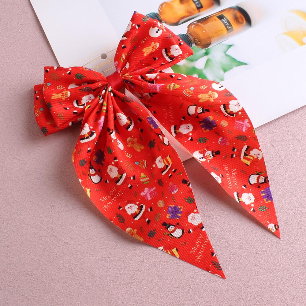 New Christmas Ribbon Hair Spring Clip Festive Atmosphere Cute Hair Tie Hair Ring Hair Accessory Hair Clip