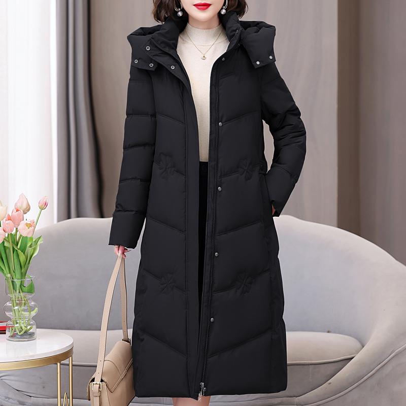Plus Size XL-5XL Fashion Winter Woman Long Parkas Hooded Thick Warm Jacket Loose Middle Age Women's Coats