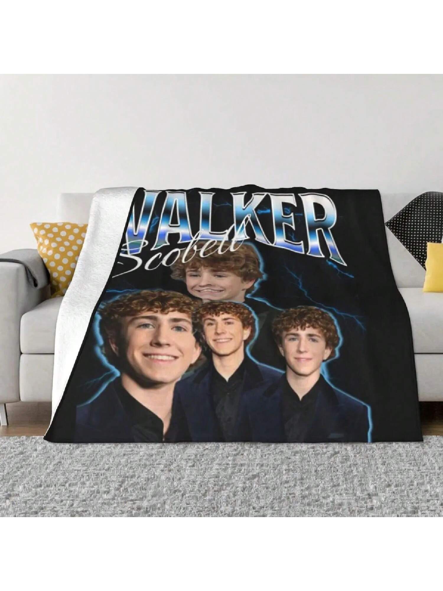 Сверхмягкое фланелевое одеяло Walker Scobell 75X95CM серый
