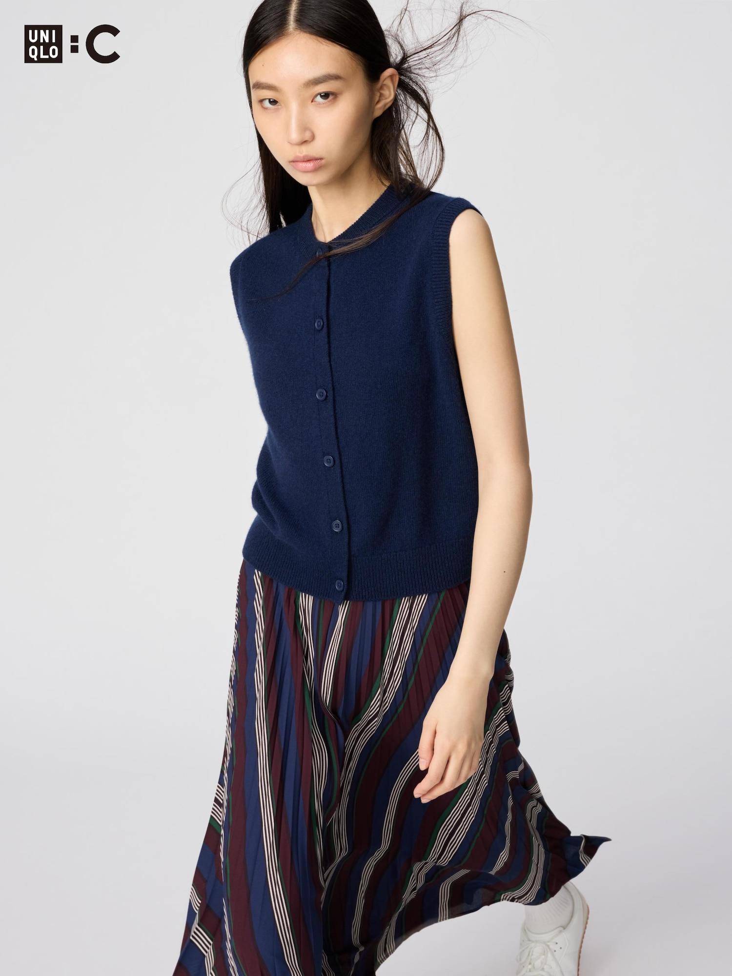 

Uniqlo Кашемировый жилет с коротким рукавом и круглым вырезом 69 NAVY/WOMEN XL