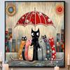 The Cat Sheltering From The Rain Full 5D DIY Pearl Gem Art Diamond Painting Kits for Adults/Beginners Gift Idea Home Decor 11.81x11.81in