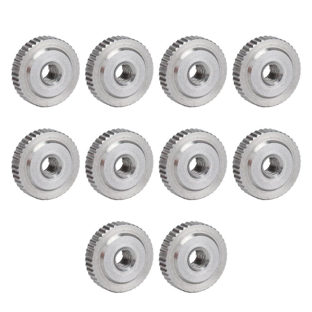 10pcs Durable Hand Tightening Nuts Flat Head Metric Thread Nut Knurled Thumb Nuts For 3D Printer