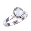 Natural Aquamarine Gemstone Handmade 925 Solid Sterling Silver Ring Size 6 B9J14