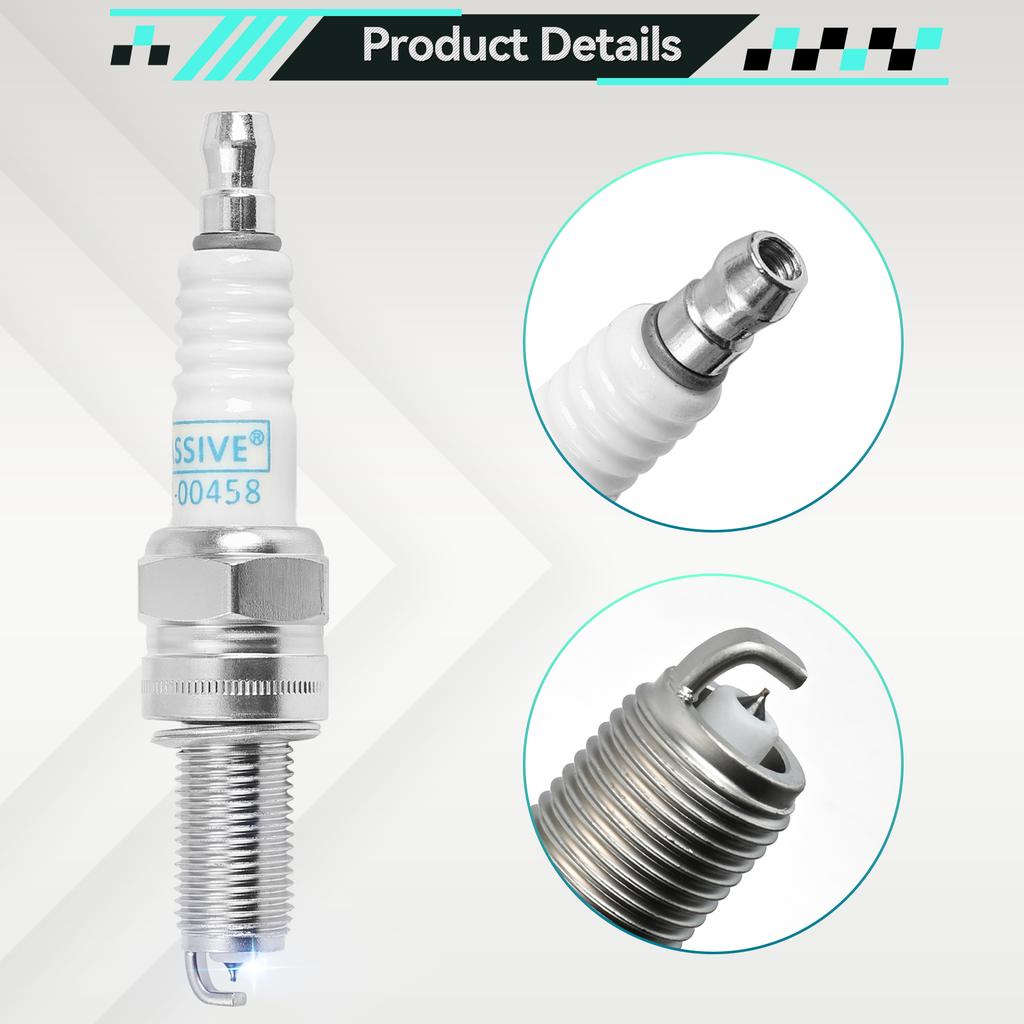 4PCS Spark Plugs For Kawasaki ZR 1100 ZRX 400 ZX-6R ZX-7R ZZ-R Suzuki GSF 650 GSR 600 GSX 1300 600 750 GSX-R RF Gas Gas EC 250 300 Yamaha 09482-00458