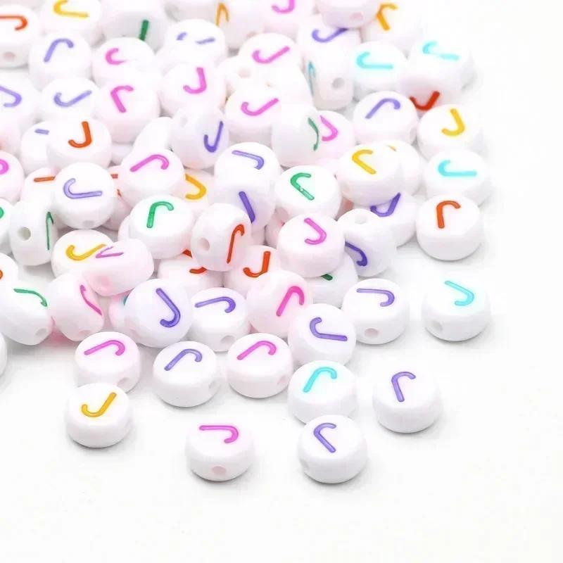 Acrylic A-Z 26 Letter Round Beads Colorful Alphabet Loose Spacer Beads For Jewelry Making Diy Bracelet Necklace Accessories