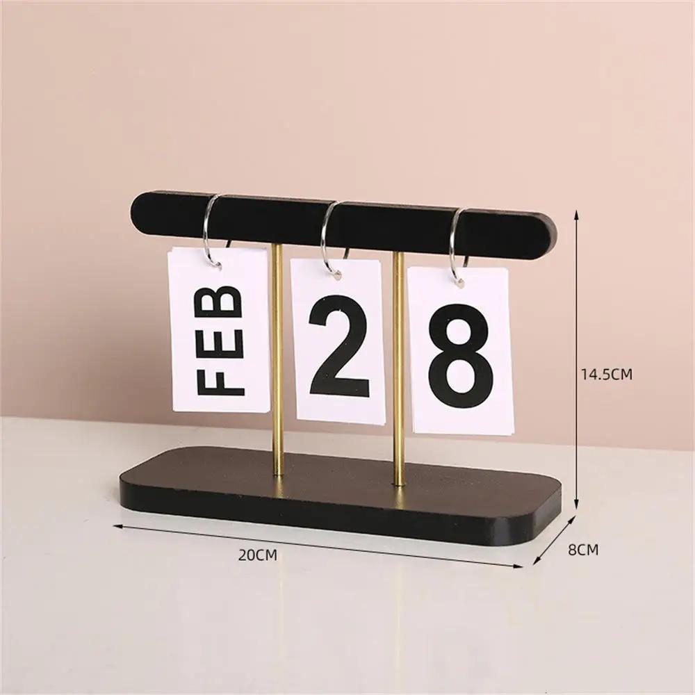 

Modern Wooden Perpetual Calendar Flip Month Date Display Desktop Schedule Agenda Planner Home Decoration Office Ornament New чёрный