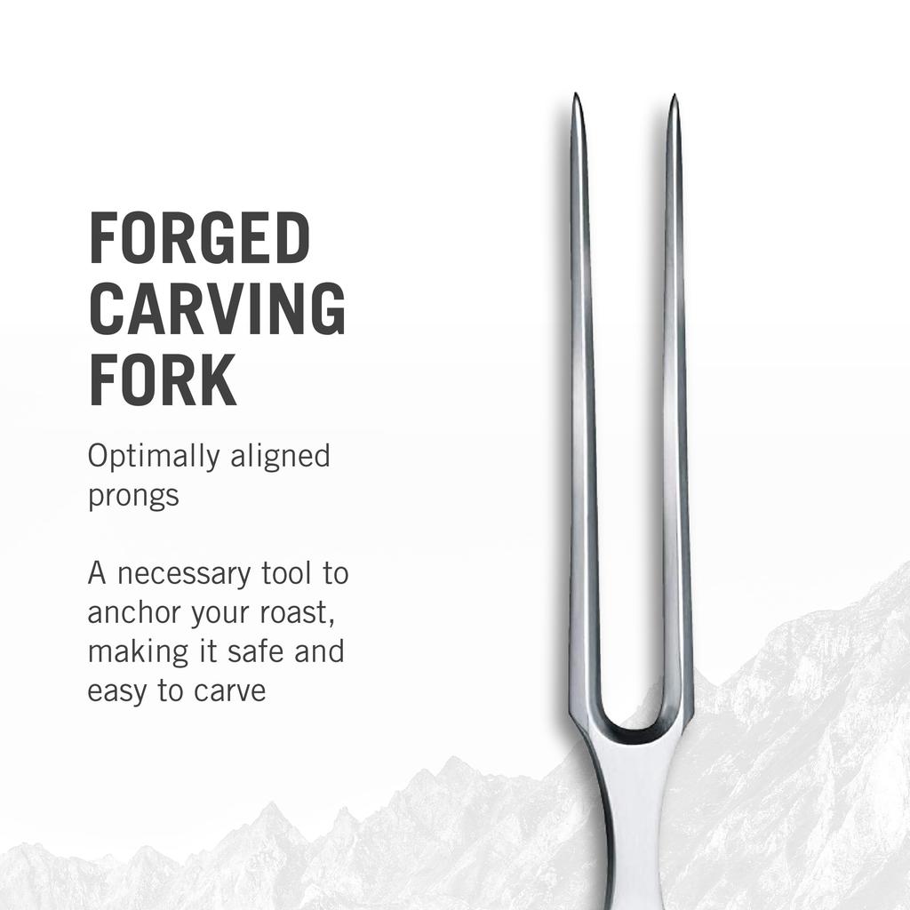 VICTORINOX Carving Fork, 15cm, Wood, Grand Maître, Forged, Professional Grade, for Meat, 7.7230.15G