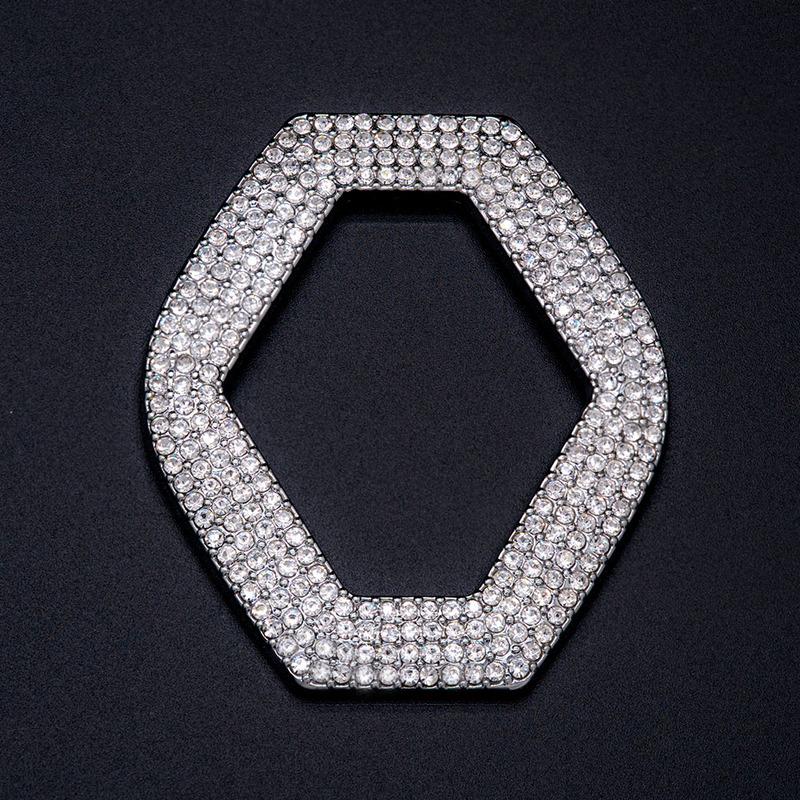 Steering Wheel Bling Crystal Emblem, Shiny Auto 3D Metal Logo Sticker Decals fit for Renault