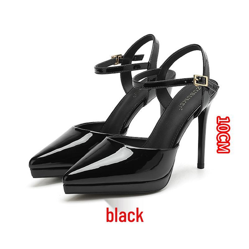 1088-15 Women's Waterproof Platform Stiletto Sandals - Summer 2025 Style, Hollow Pointed Heels