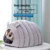 Four Seasons Enclosed Cat Bed - Cozy, Washable Caterpillar Nest for Deep Sleep