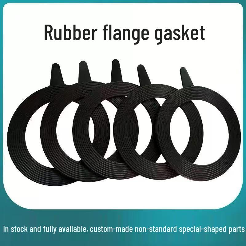 Thickened Rubber Mat with Water Pattern and Holes, Flange Gasket, and Sealing Gasket.