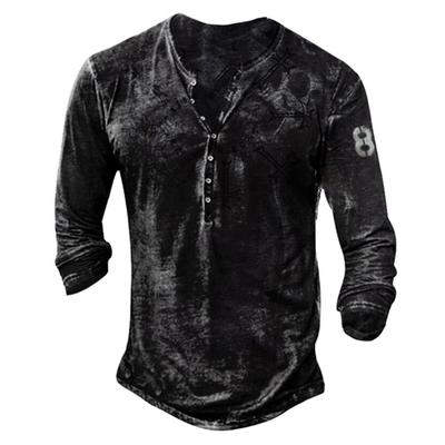 Men's Long Sleeve Graphic 3 Printed Fashion T-Shirt  Spring and Autumn Long Sleeve Printed Pullover Sweatshirt