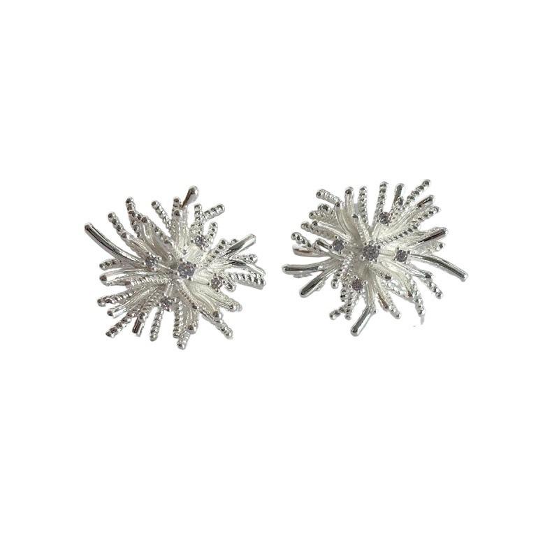 Orecchini a Perno Esagerati a Forma di Fiore di Tarassaco con Raggi per Donna Brincos Semplici da Festa Gioielli Geometrici Vuoti