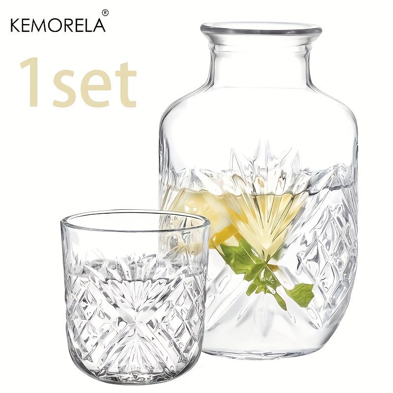 

Crystal Glass Water Bottle Set 500ML with Carafe And Cups for Bedside Cold Water Juice Milk Tea Home Party Drinkware Set 500ML