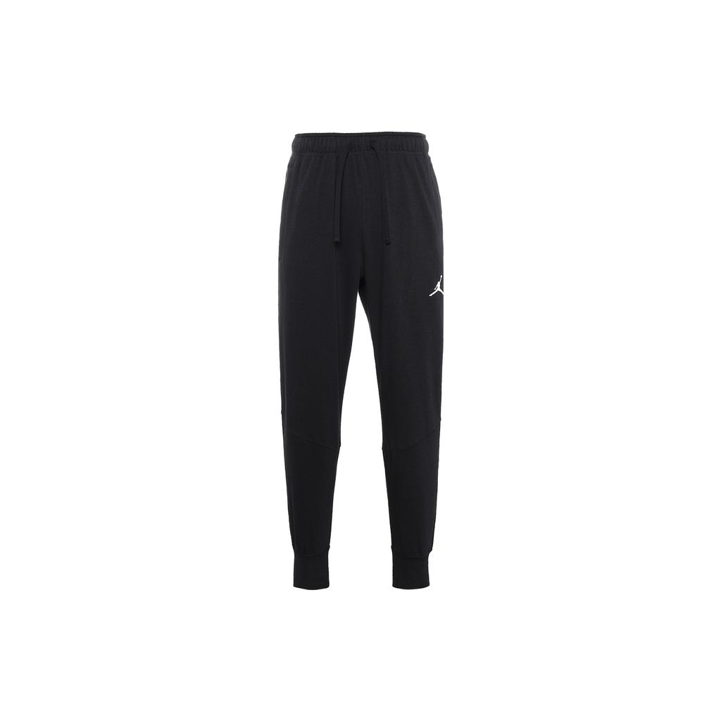Jordan Solid Logo Print Drawstring Jogger Knit Sweatpants Men Bottoms Black DQ7333-010