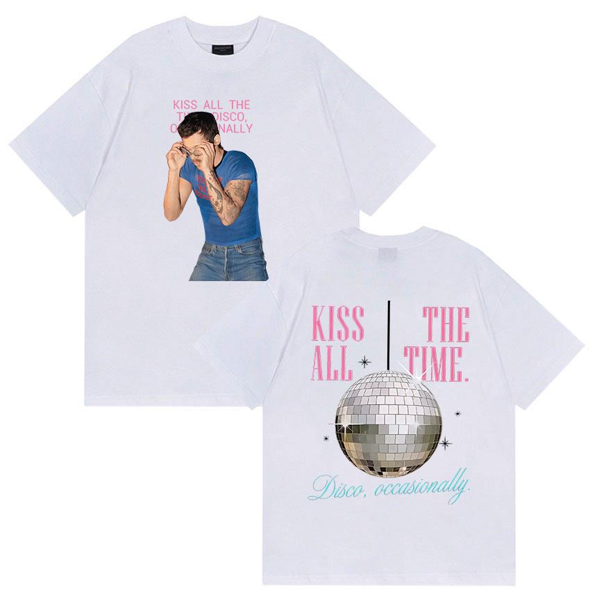 Harry Styles Kiss All The Time Tour Tshirt UNISEXs Vintage Oversized Cotton Tees Unisex High Quality YK Short Sleeve Tops