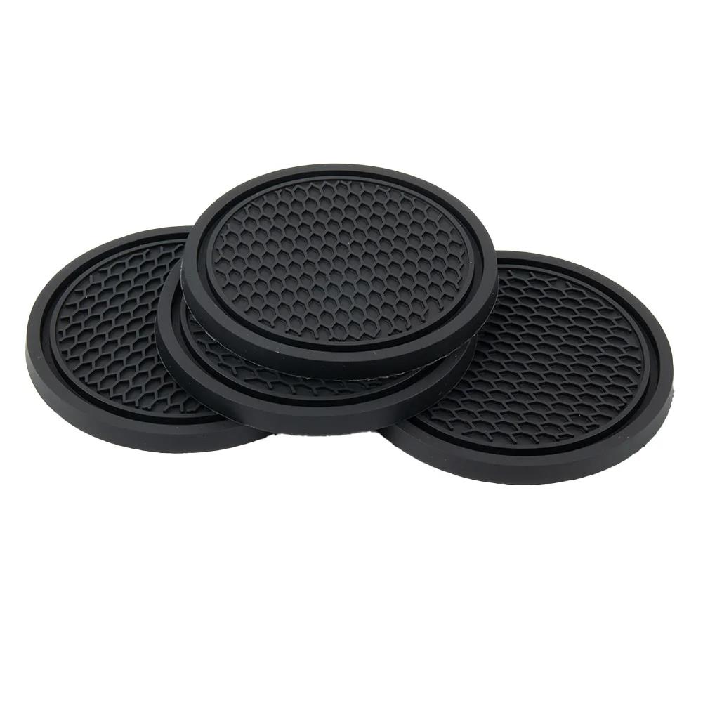 4pcs Car Coaster Non-Slip Silicone Mat For Car Water Cup Auto Interior Anti-Slip Cup Pad Drink Holder Mat Decoration Accessories Cup Holders 5
