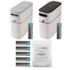 Trash Bin Narrow Food Waste Container with Press Type Lid Garbage Container Bin for Bathroom Living Room Bedroom Kitchen Office